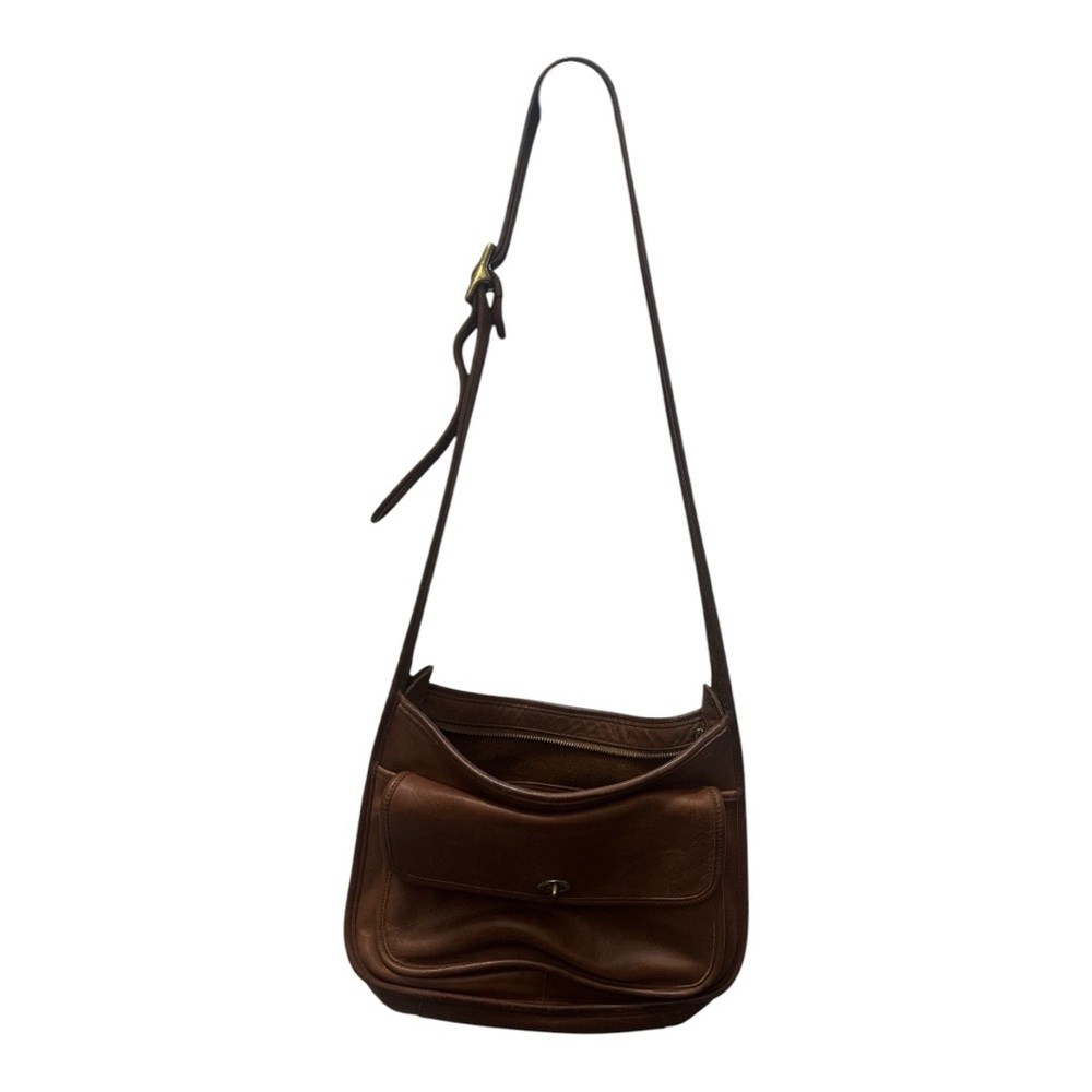 Coach Brown Leather Shoulder Bag Classic Design